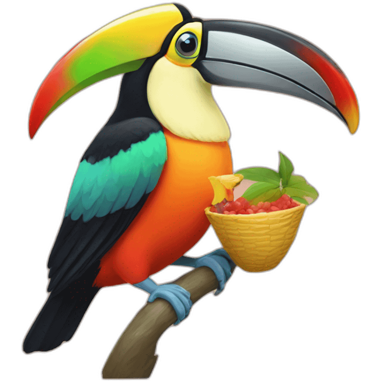 toucan eating emoji