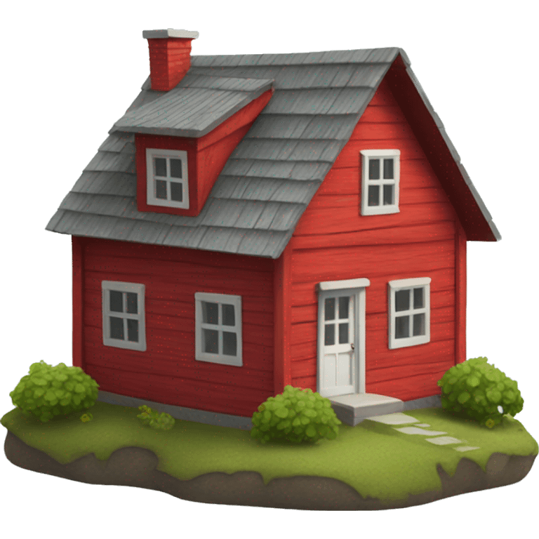 Small red wooden house emoji