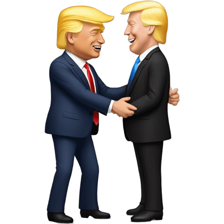 Elon musk hugging Donald trump emoji