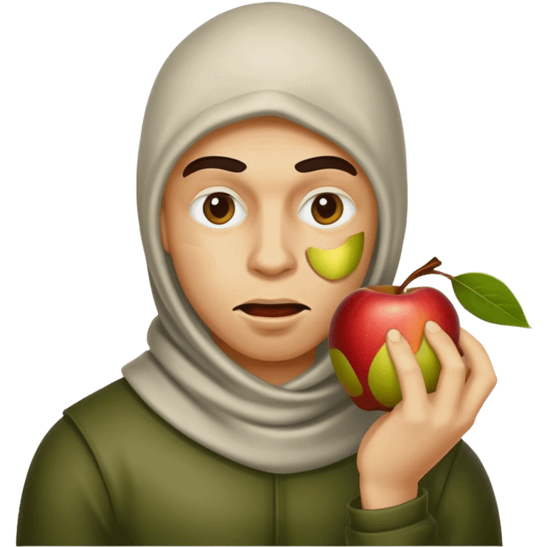 robber eating apples emoji