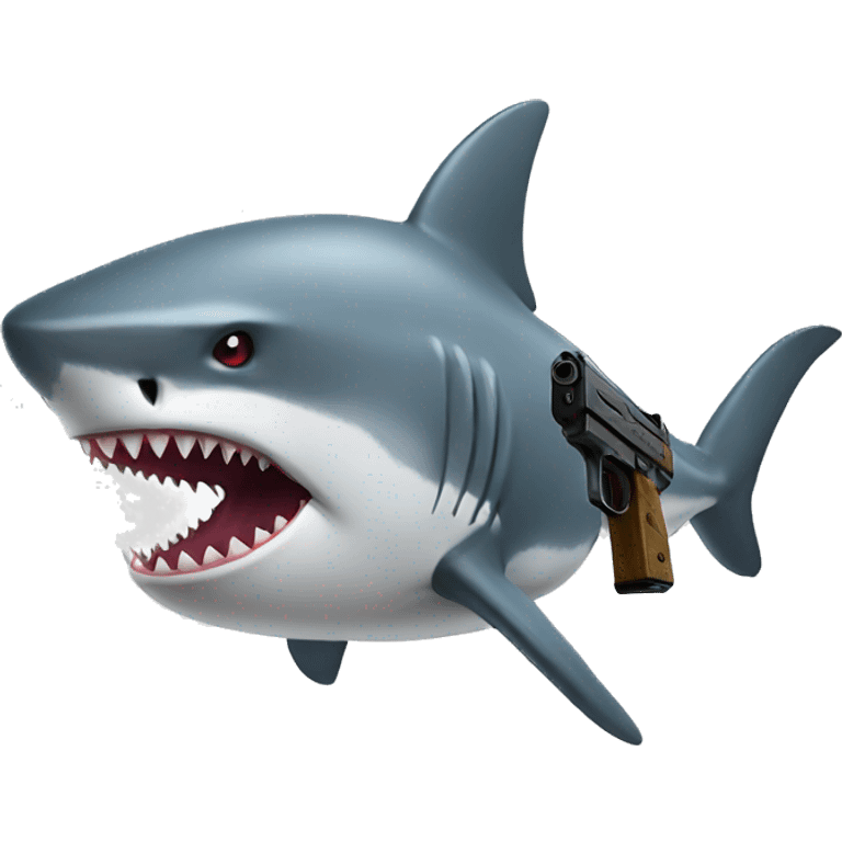 Shark with gun emoji