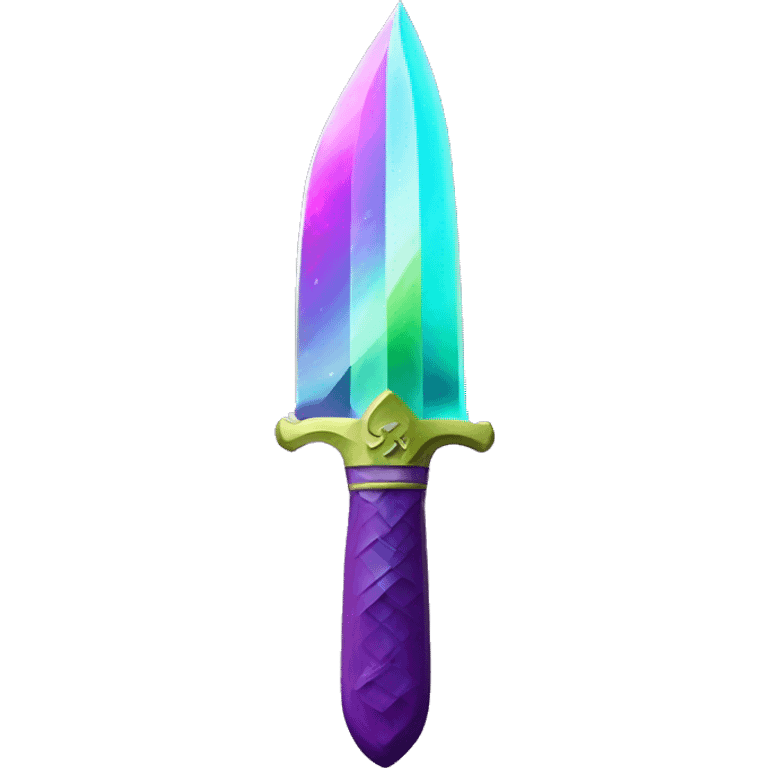 45° angle Aurora borealis purple teal lime green dagger knife sword emoji