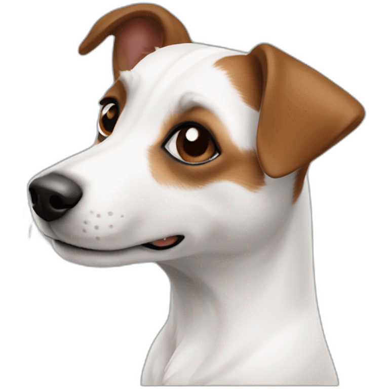 Jack Russell blanc et marron emoji