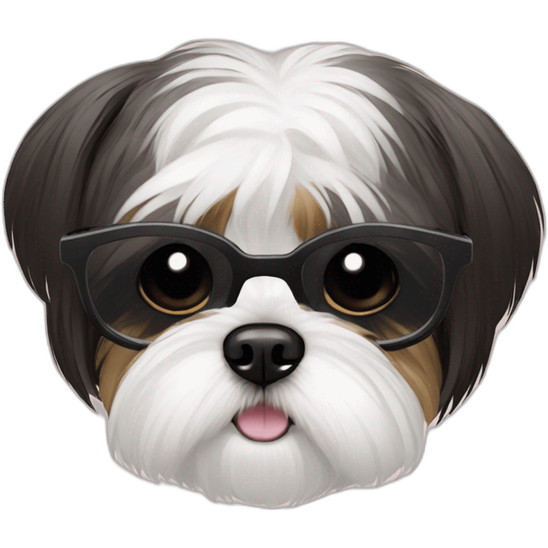 Shih Tzu con lentes negros emoji