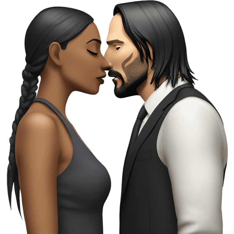 Blonde john wick kisses short Indian girlfriend  emoji