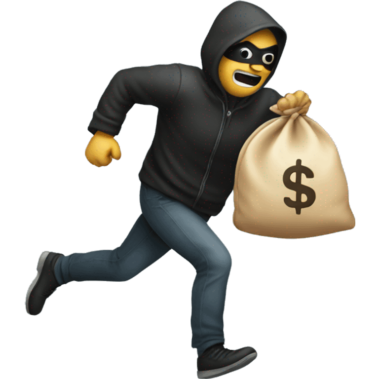 A robber running with a money bag emoji