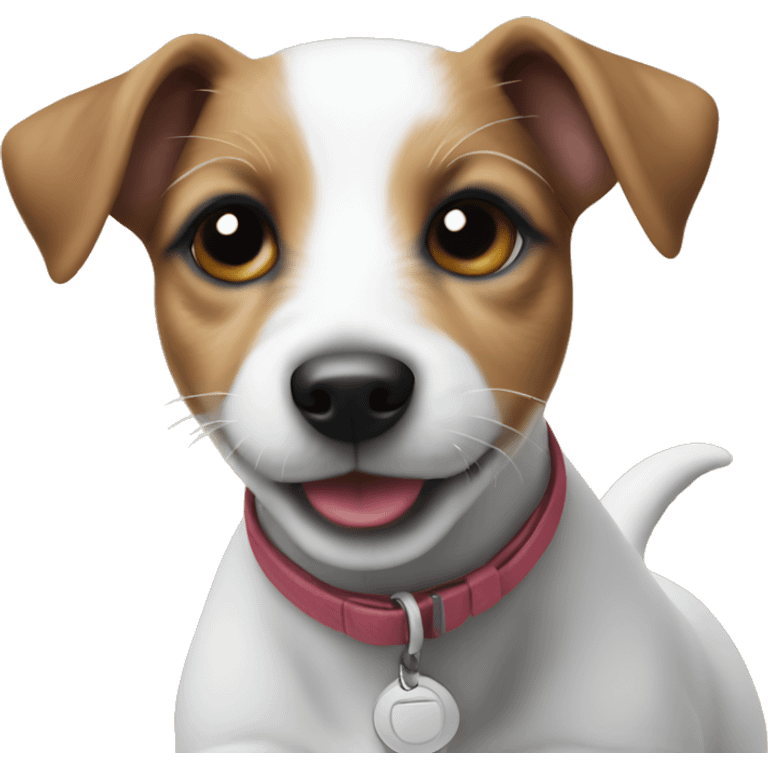 jack Russell puppy on beach  emoji