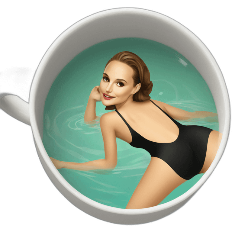 sexy natalie portman back on high heels swimming suit long legs posing relax free cup emoji