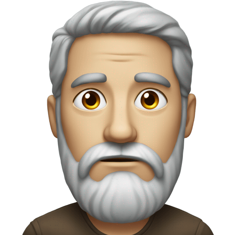 realistic portrait of bearded male sad emoji