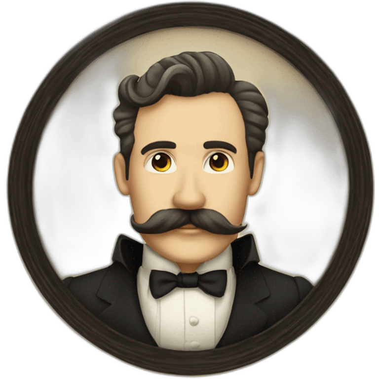 dapper man vintage moustache and beard emoji