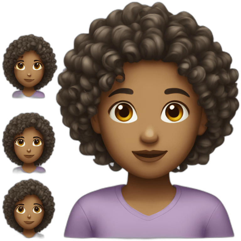 smart girl curly hair emoji