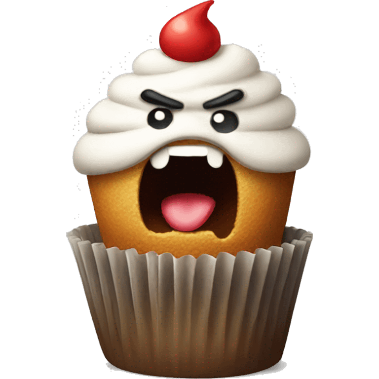 Angry cupcake emoji