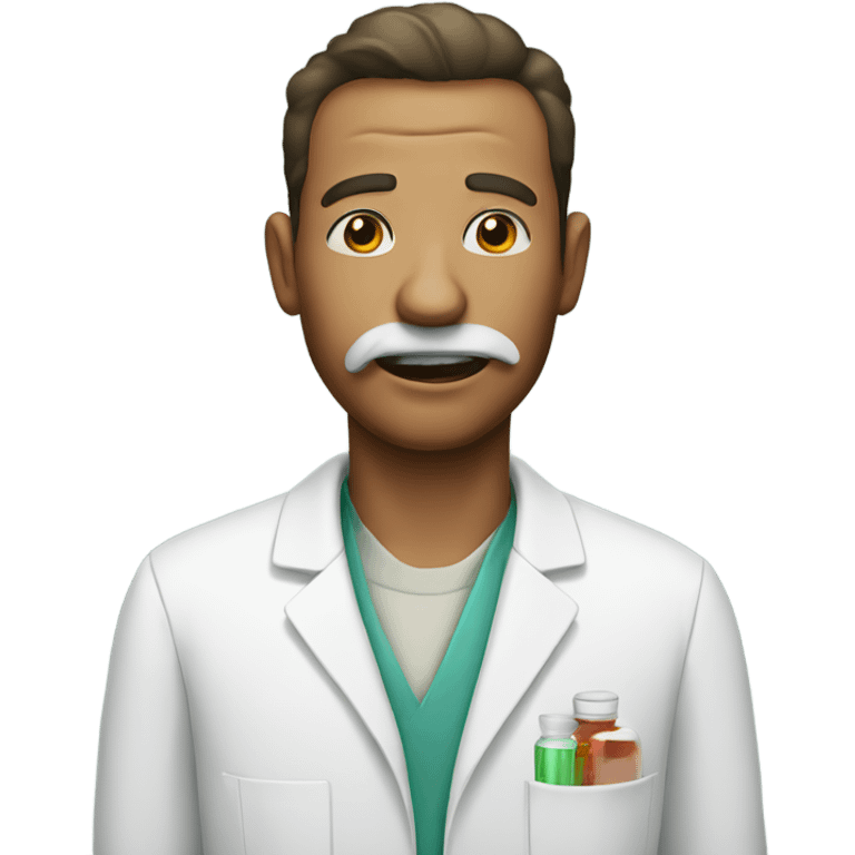 Man with medicine in mouth emoji