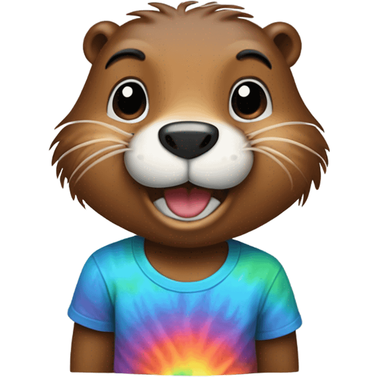 Tye-dye tshirt with a beaver on it emoji