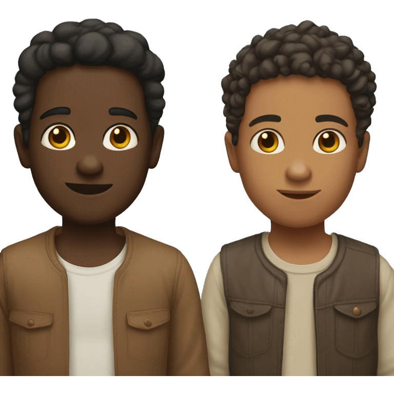 two brothers with different skin complexions emoji