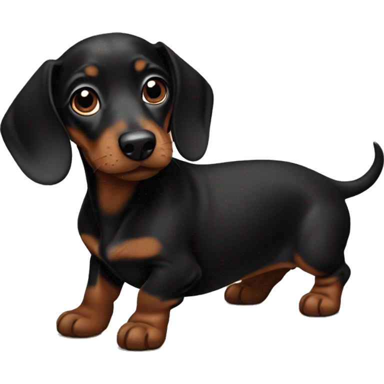 Black brown dachshund pup emoji