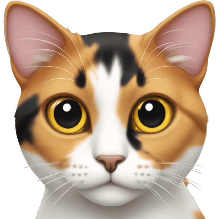 Calico cat looking at viewer emoji