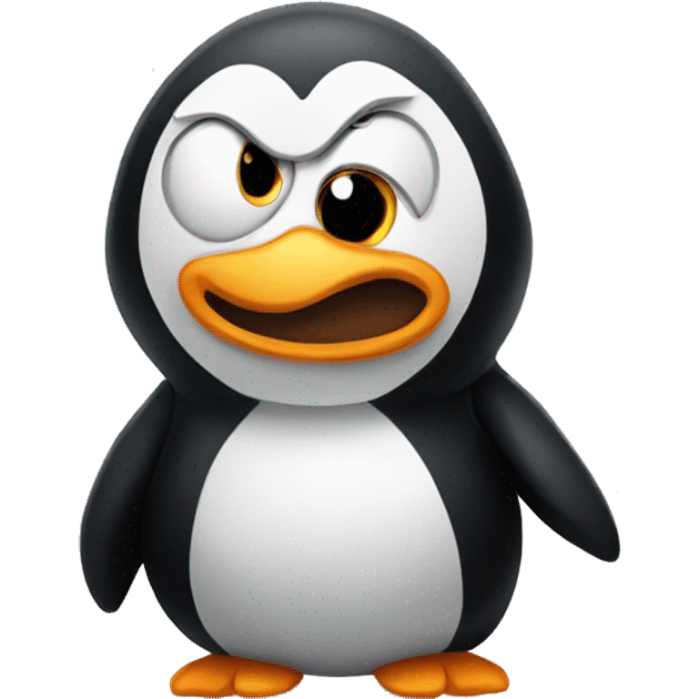 Mad penguin emoji