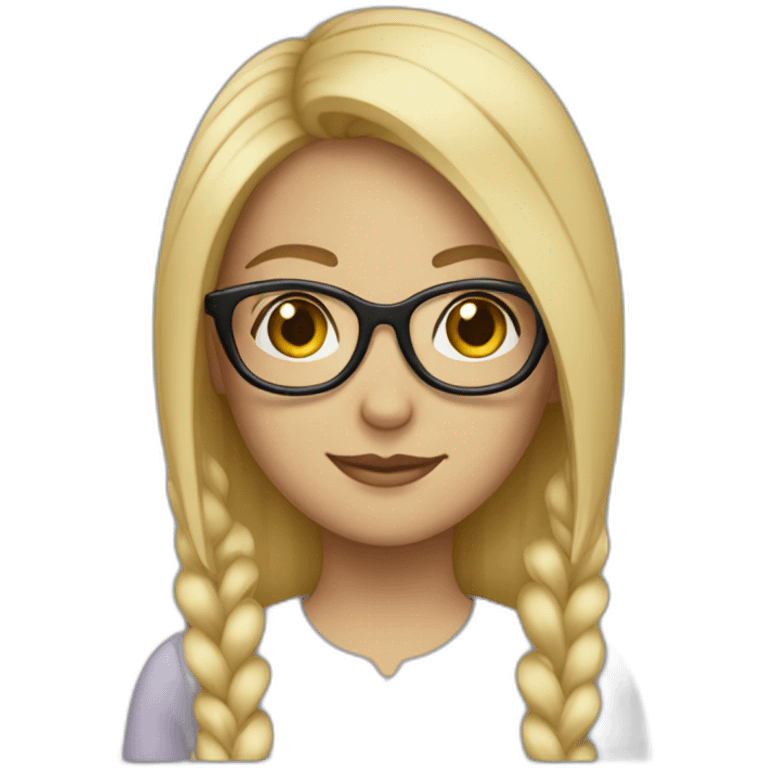 a blonde girl with two pairs of glasses emoji