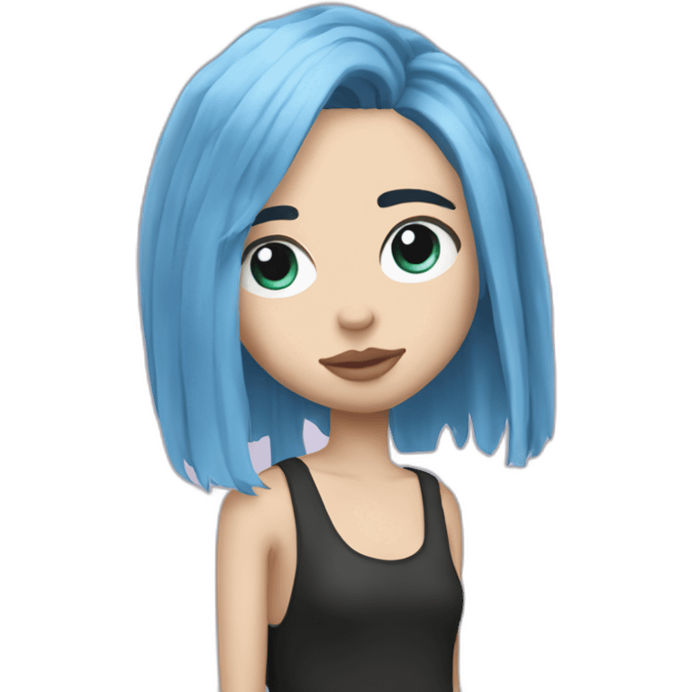 Billie eilish 2017 cheveux bleu emoji