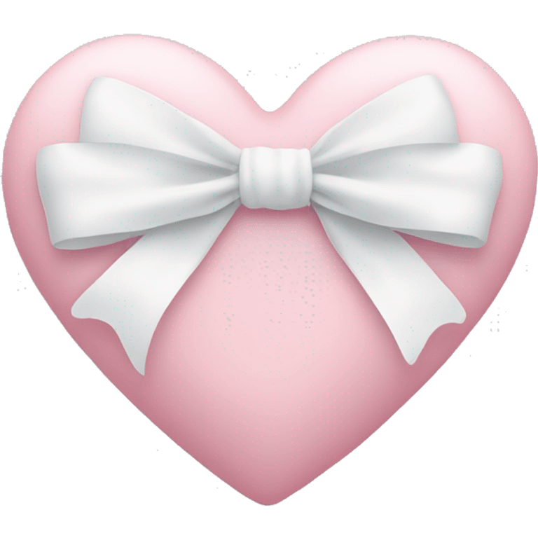 Pastel pink heart with white bow emoji