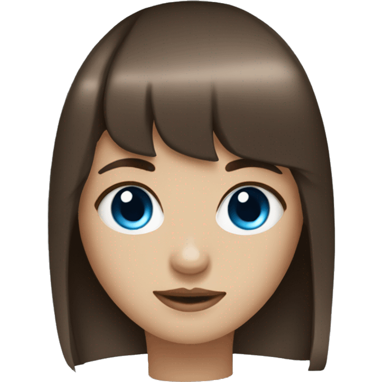 Brown hair blue eye girl with bangs  emoji