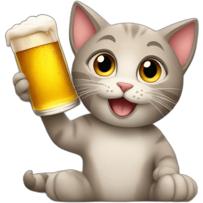 Cat with beer emoji