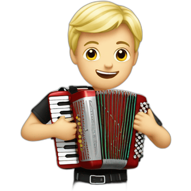 Blond boy playing diatonic accordion emoji