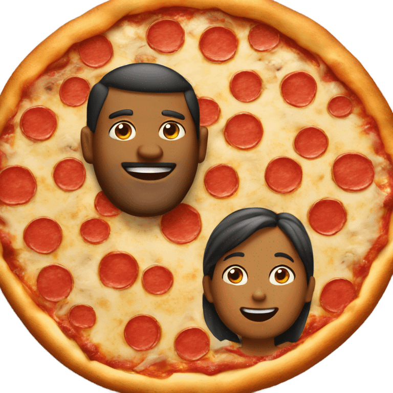 Pizza with dad and daughter  emoji