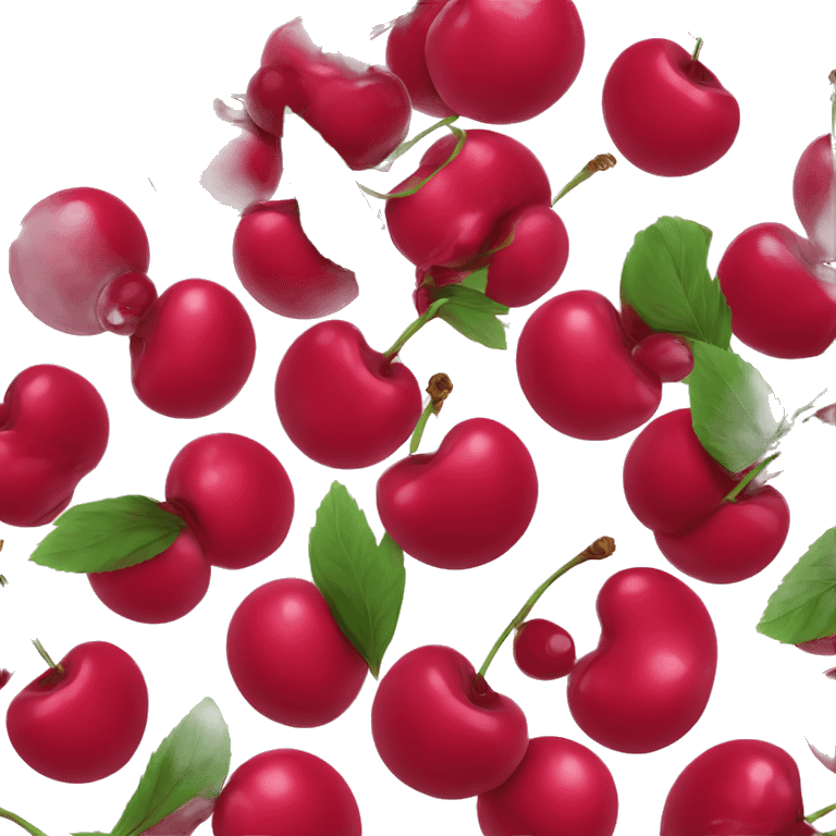 Cherries with pink bow around it emoji