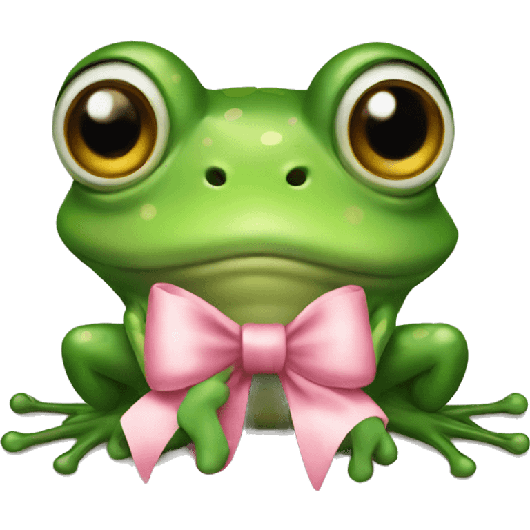 Frog with bow emoji