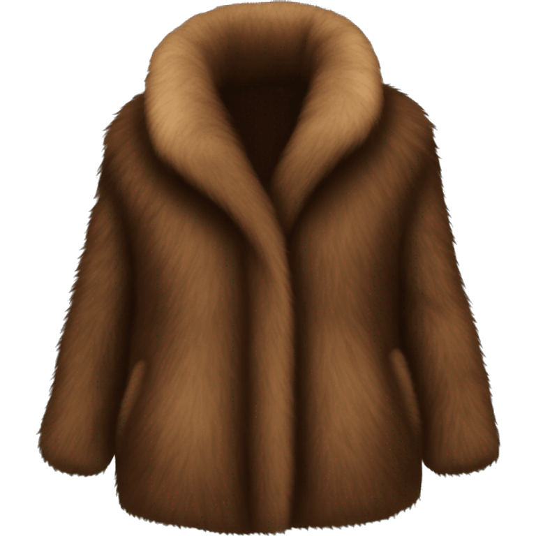 Brown fur coat for women emoji