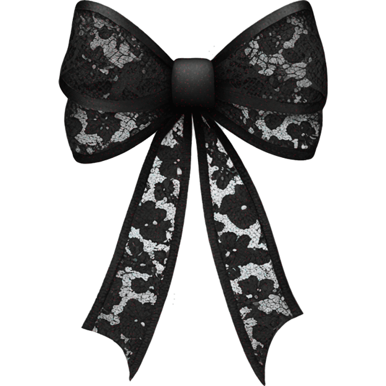 Black lace bow with ribbon emoji