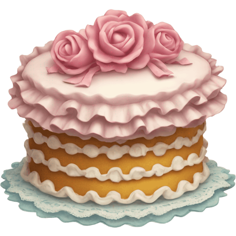 frilly vintage cake emoji