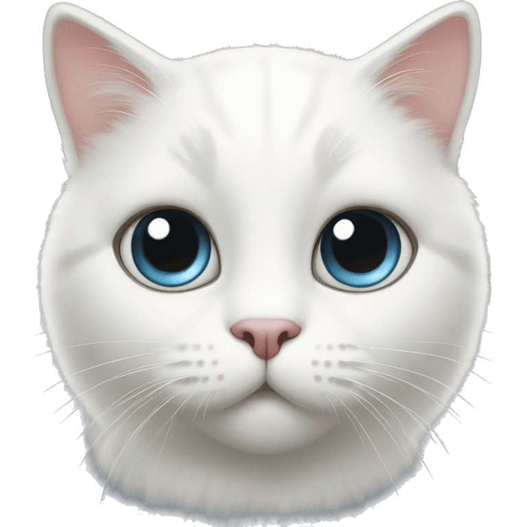 White cat with big eyes  emoji