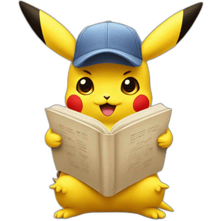 Pikachu reading emoji