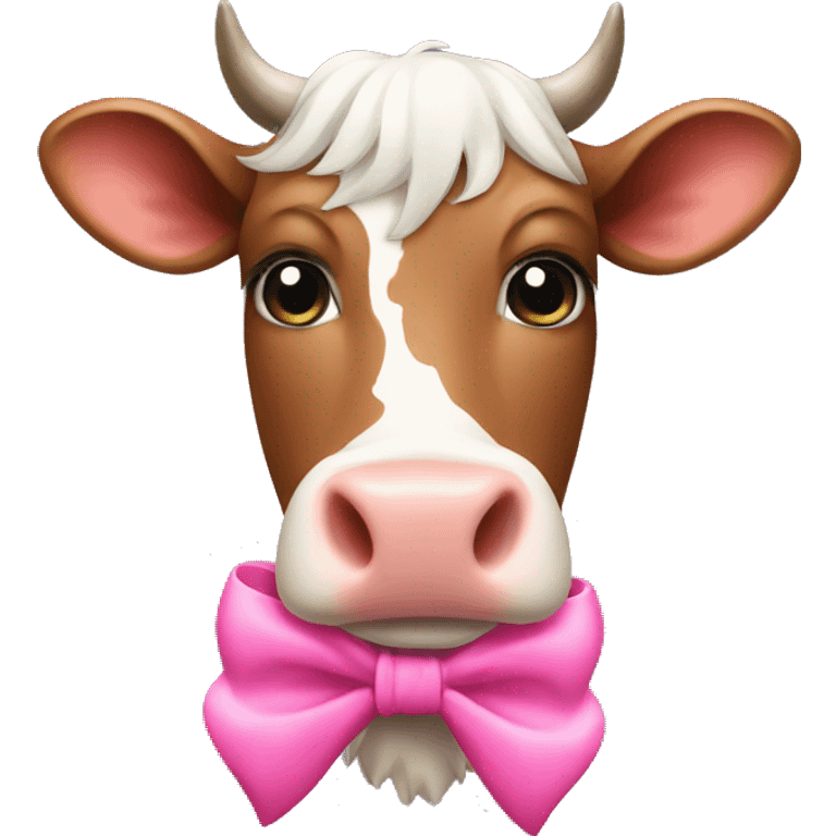 cow with pink bow emoji