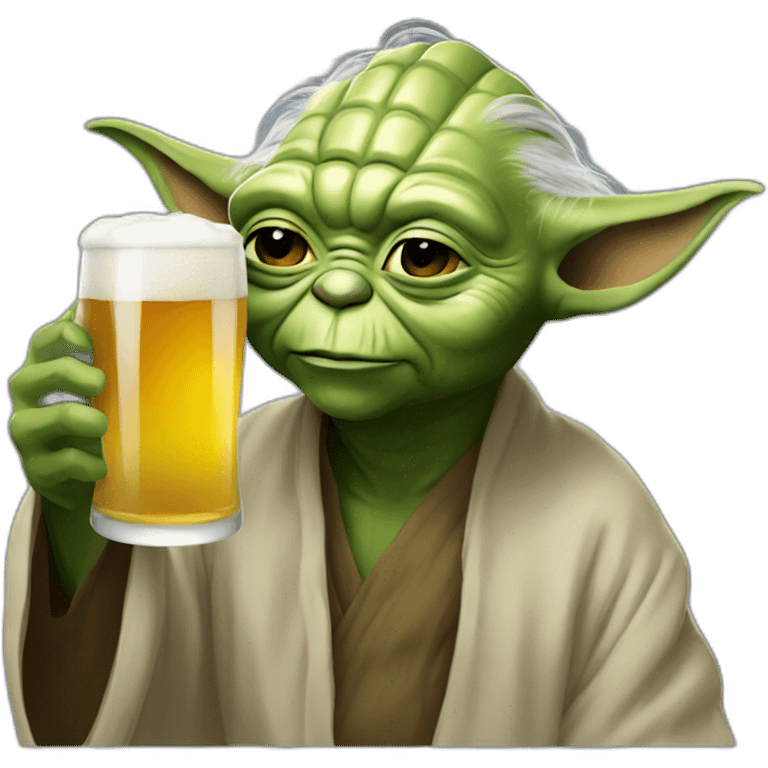 Yoda drinking beer emoji