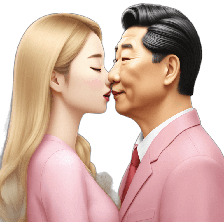 Xi Jinping kissing jenny from black pink emoji