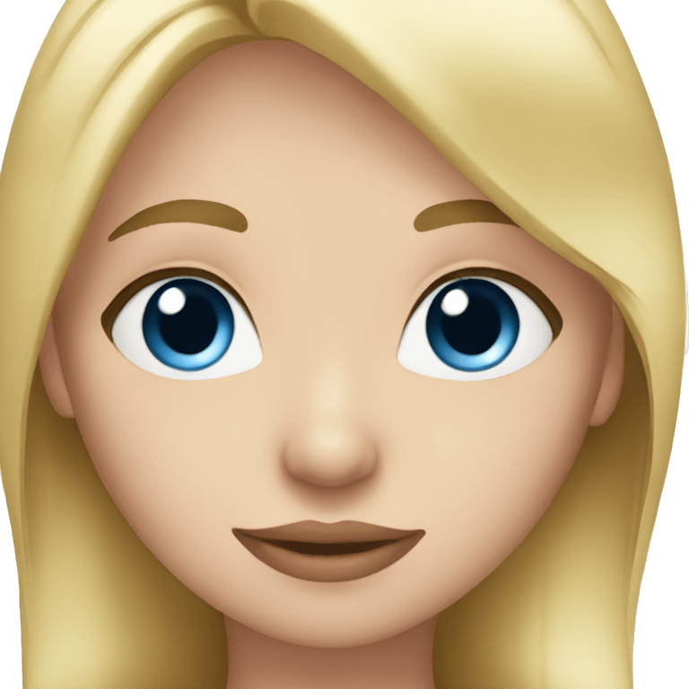 Cute woman with straight blonde hair and blue eyes emoji