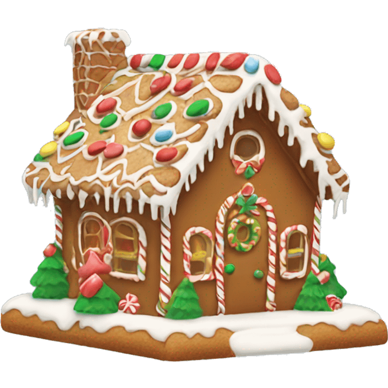 decorated gingerbread house emoji