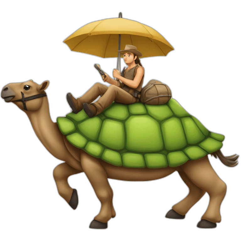 Chameau sur tortue emoji