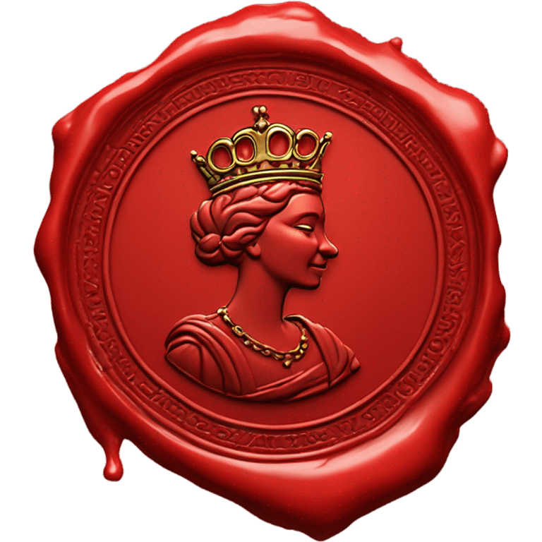 queen wax seal red broken circle emoji