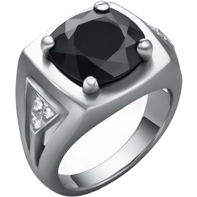 Black Diamond silver ring emoji