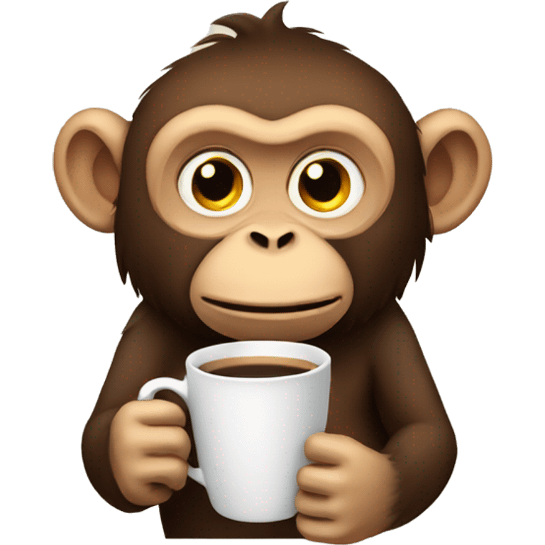 A tired monkey drinking coffee emoji