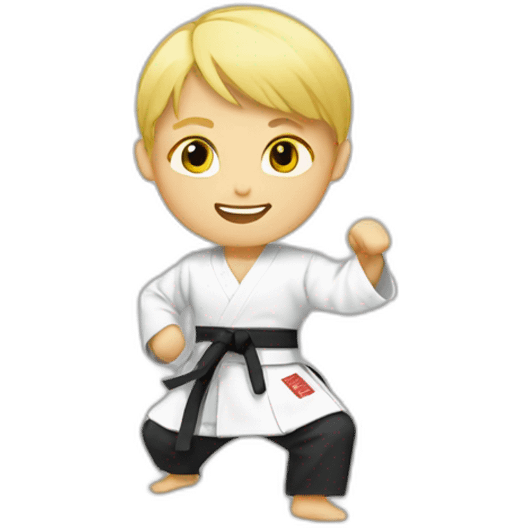 blond kid do karate emoji