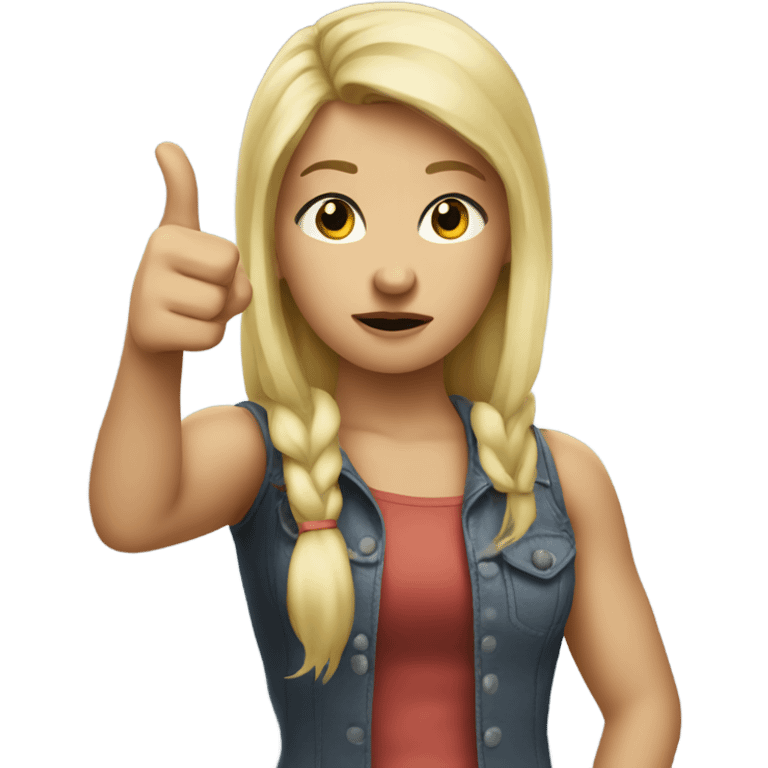 blonde girl doing a thumbs down emoji