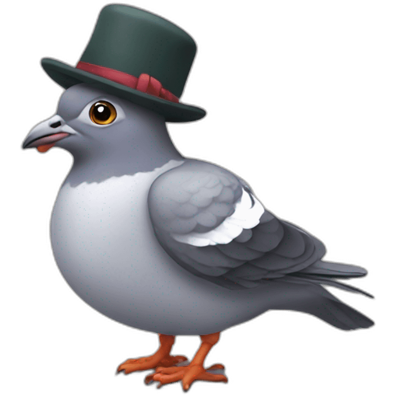 Pidgeon with a hat emoji