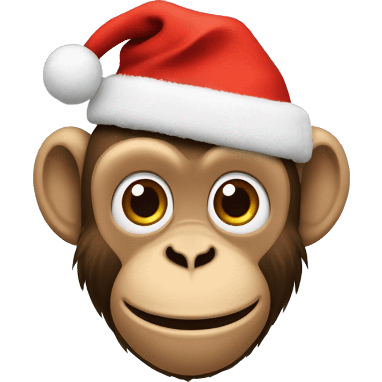 Monkey whith a papa noel’s hat emoji