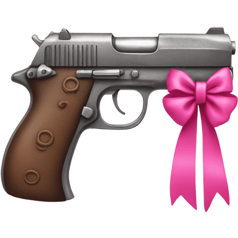 pistol with pink bow on it emoji